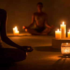 Meditation und Kerzenlicht